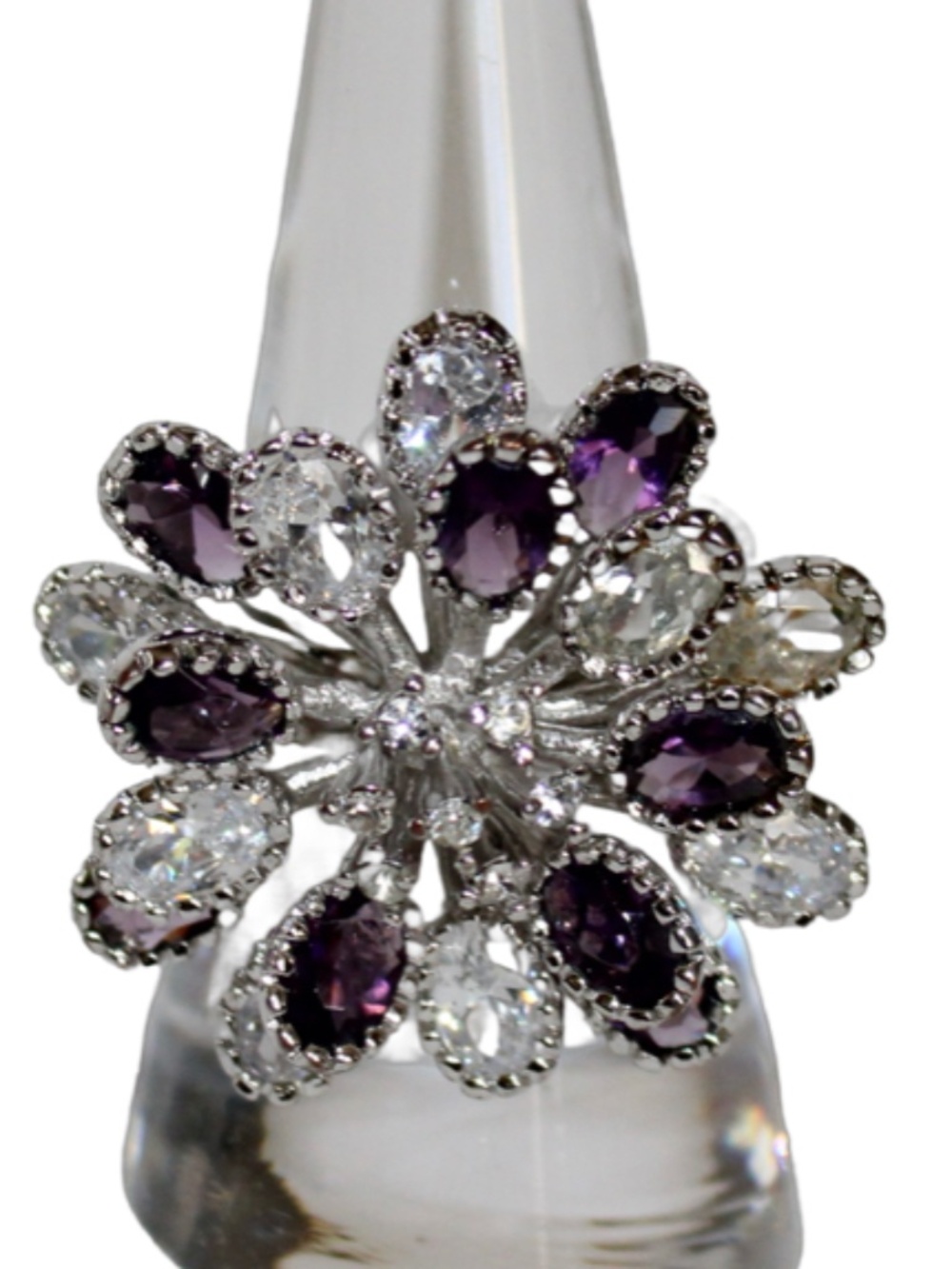Ring, Clear & Purple Glass